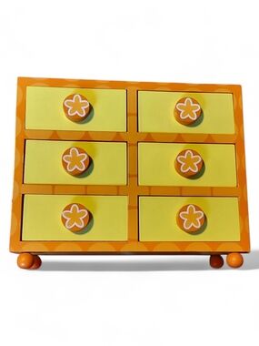 Bright Orange & Yellow 6-Drawer Jewelry Chest